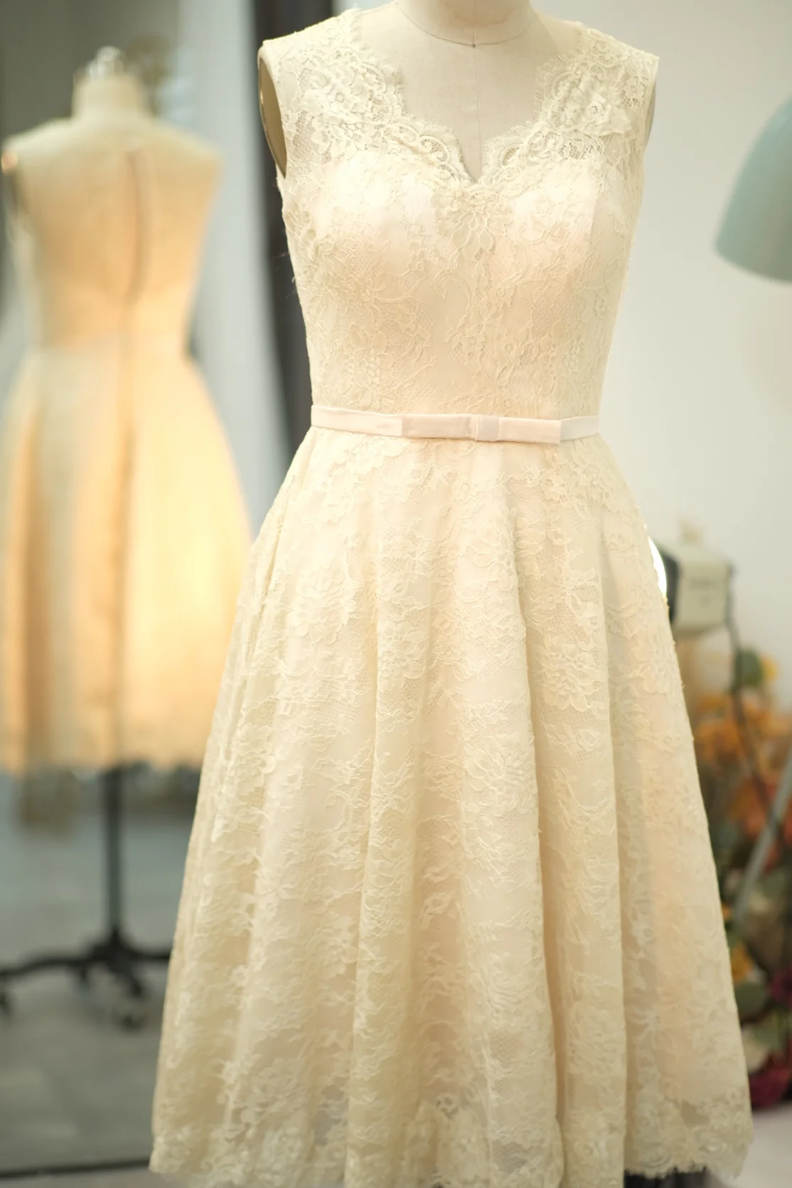 EG-SALE-AME-00210 Evening Gown full france lace fabric , evening dress, party dress, mother bride dress, simple dress - Image 5