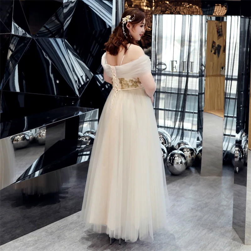 Elegant Champagne Bridesmaid Dress - Image 3