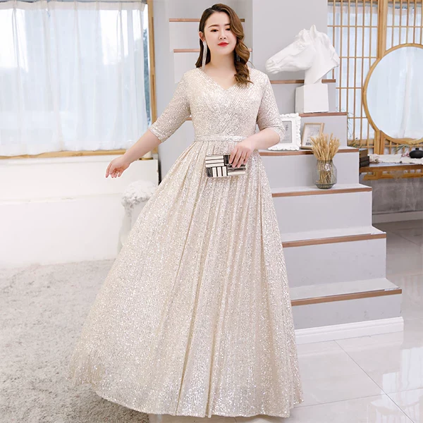 Elegant Champagne Evening Dress