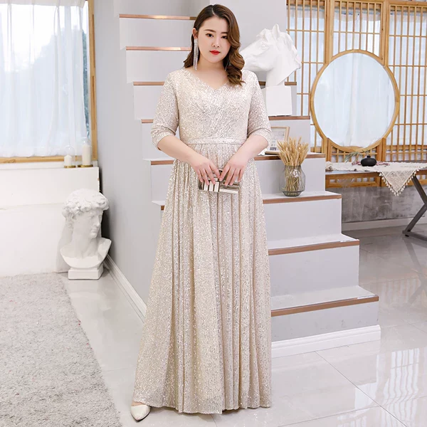 Elegant Champagne Evening Dress - Image 4