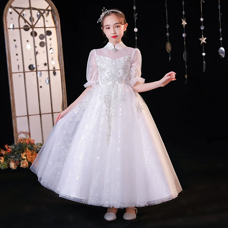 Elegant Children's Evening Dress Princess Costume Wedding Birthday Catwalk - Image 6