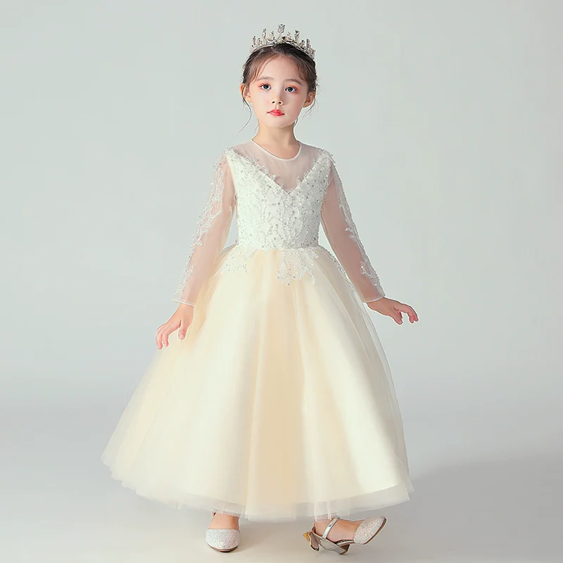 Elegant Children's Princess Wedding Dress Tulle Elite Catwalk Costume - Image 2