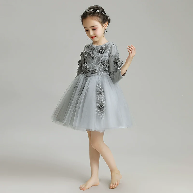 Elegant Flower Girl Dress: Fleece Lined Winter Princess Wedding Costume - Image 3