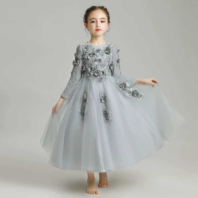 Elegant Flower Girl Dress: Fleece Lined Winter Princess Wedding Costume - Image 7