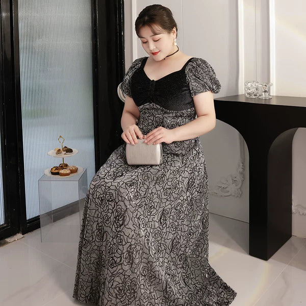 Elegant French Winter Evening Dress Plus Size - Image 2