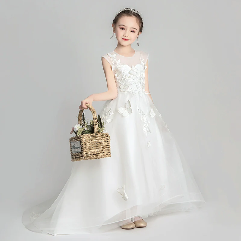 Elegant Girl's Evening Dress Piano Performance Costume Flower Girl Gown - Image 2
