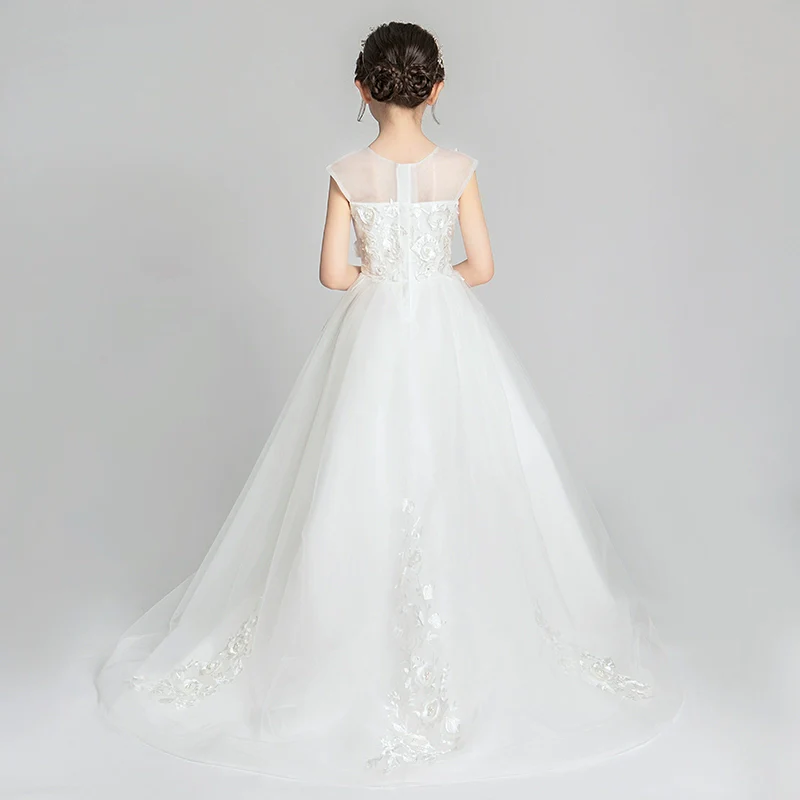Elegant Girl's Evening Dress Piano Performance Costume Flower Girl Gown - Image 5
