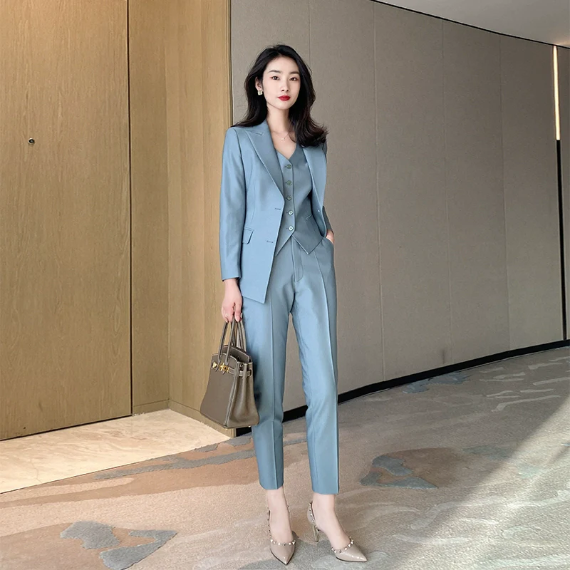 Elegant Korean-Style Spring Autumn Women's 3-Piece Suit Set - Image 6