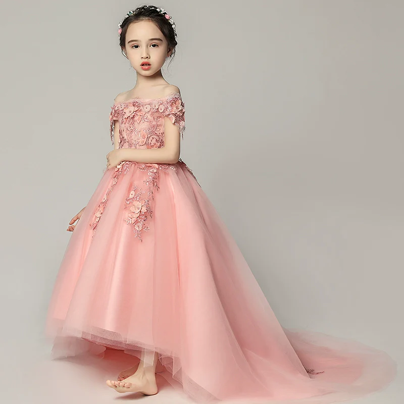 Elegant Little Princess Wedding Flower Girl Piano Performance Dress - Image 3