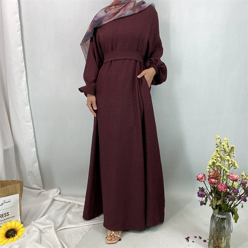 Elegant Long Sleeve Qinghai Ethnic Dress with Lace Tie - Image 10