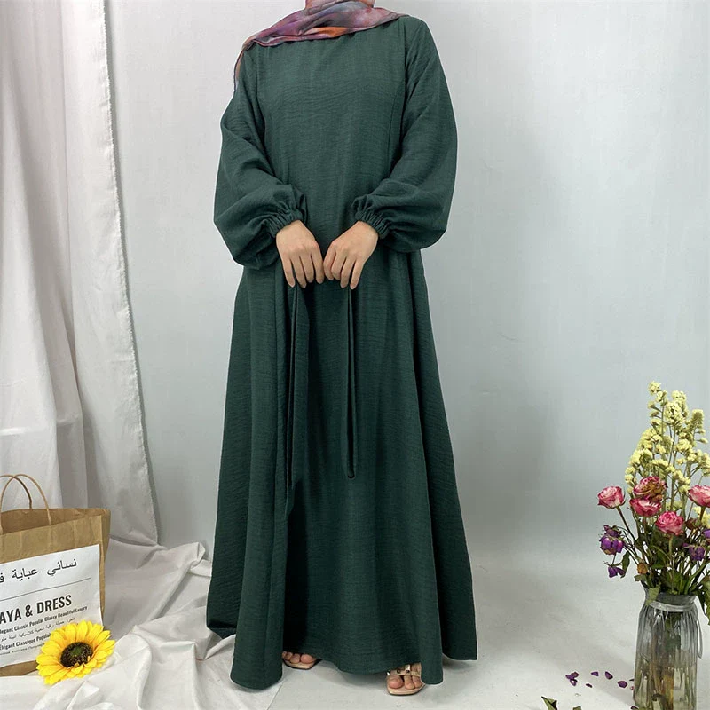 Elegant Long Sleeve Qinghai Ethnic Dress with Lace Tie - Image 6