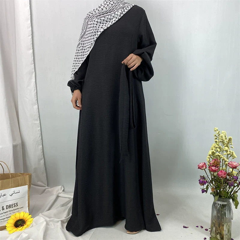 Elegant Long Sleeve Qinghai Ethnic Dress with Lace Tie - Image 8
