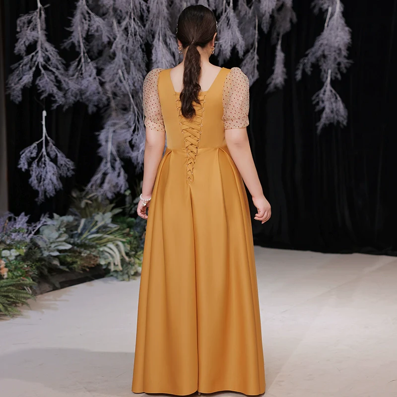 Elegant Orange Evening Gown - Image 3