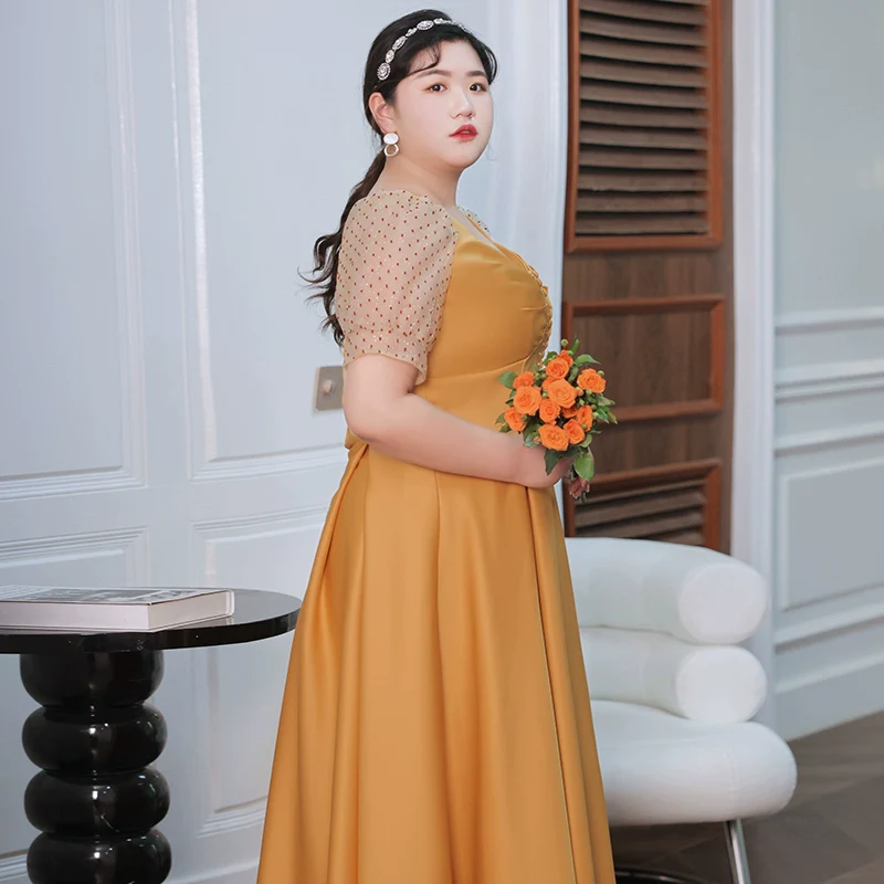Elegant Orange Evening Gown - Image 4