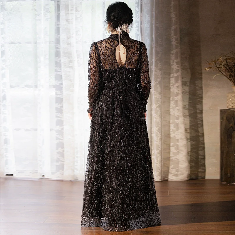 Elegant Plus Size Evening Dress Cheongsam - Classic Chinese Style - Image 3