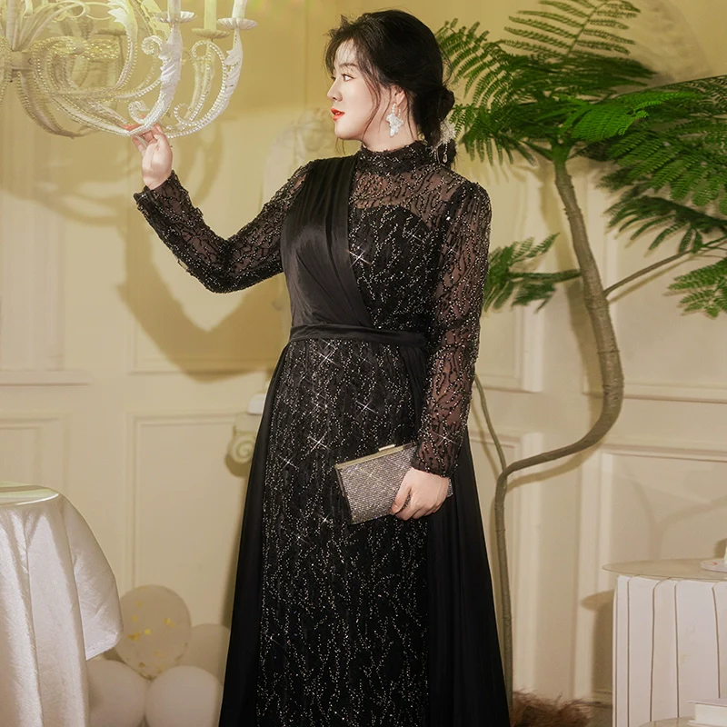 Elegant Plus Size Evening Dress Cheongsam - Classic Chinese Style - Image 5