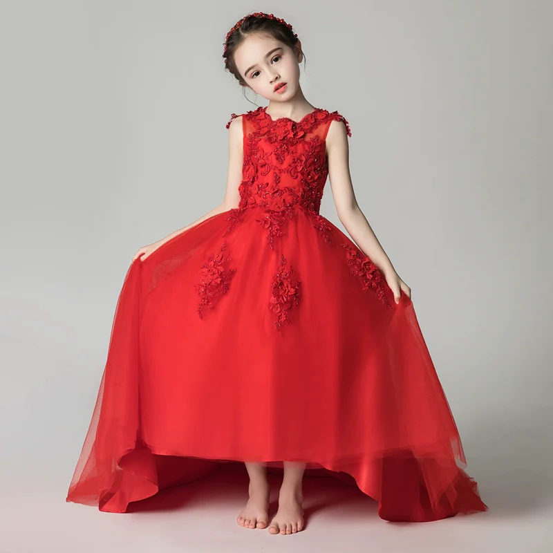 Elegant Princess Wedding Dress for Girls Piano Performance Costume - Image 3
