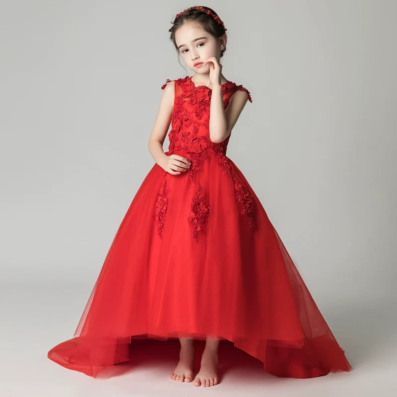 Elegant Princess Wedding Dress for Girls Piano Performance Costume - Image 4