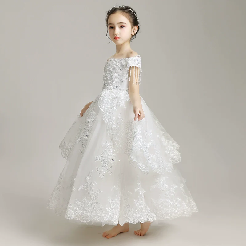 Elegant Princess Wedding Dress for Little Girls - Western Style