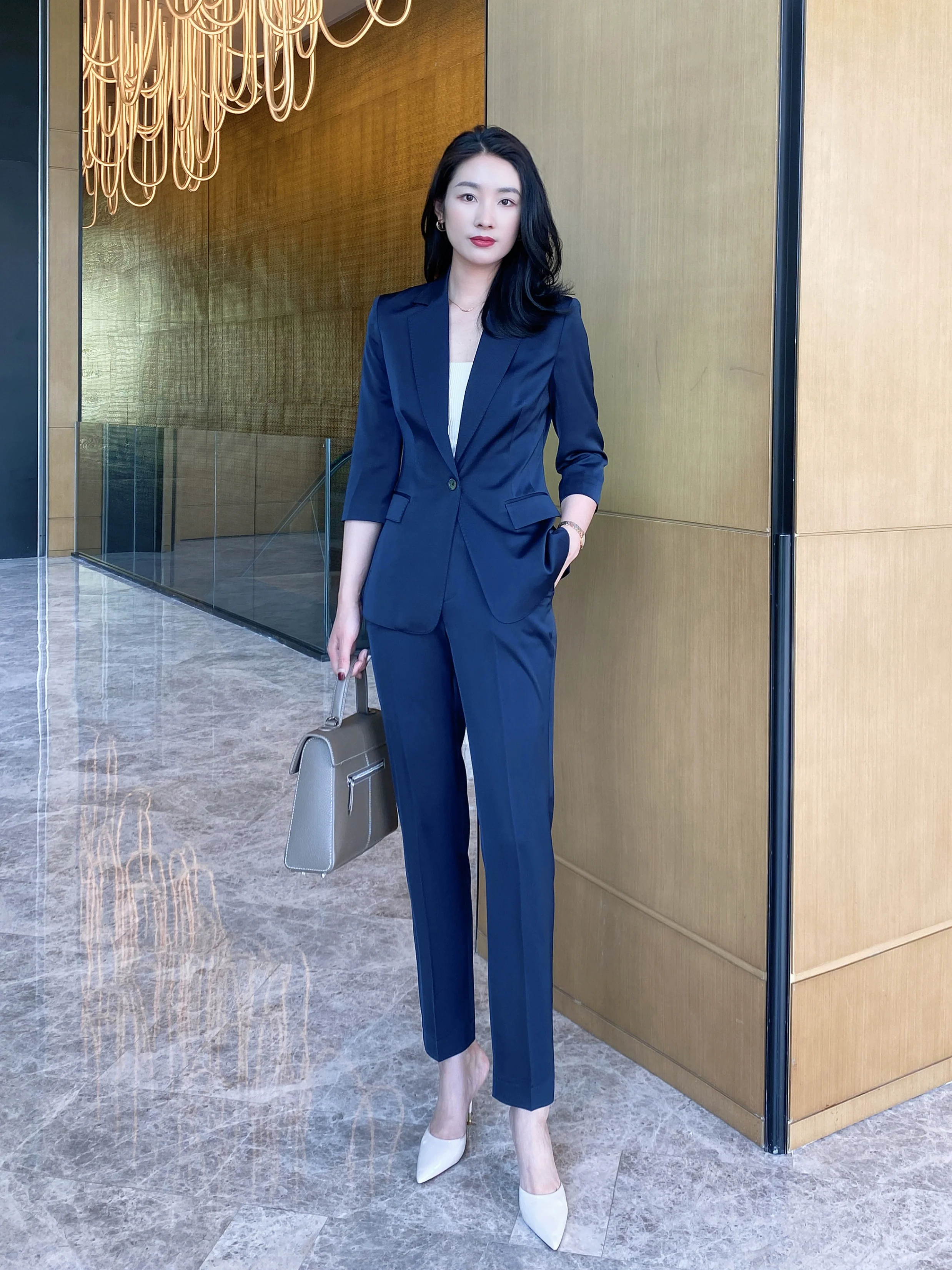 Elegant Summer Slim-Fit Professional Suit Jacket for Women - Image 5