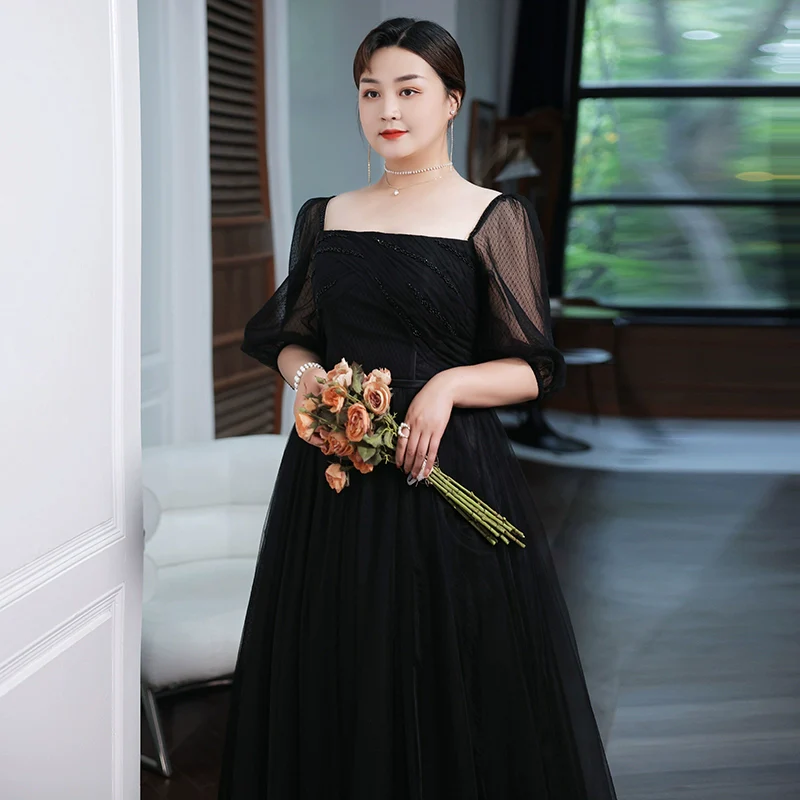 Elite Black French Evening Dress - Image 4