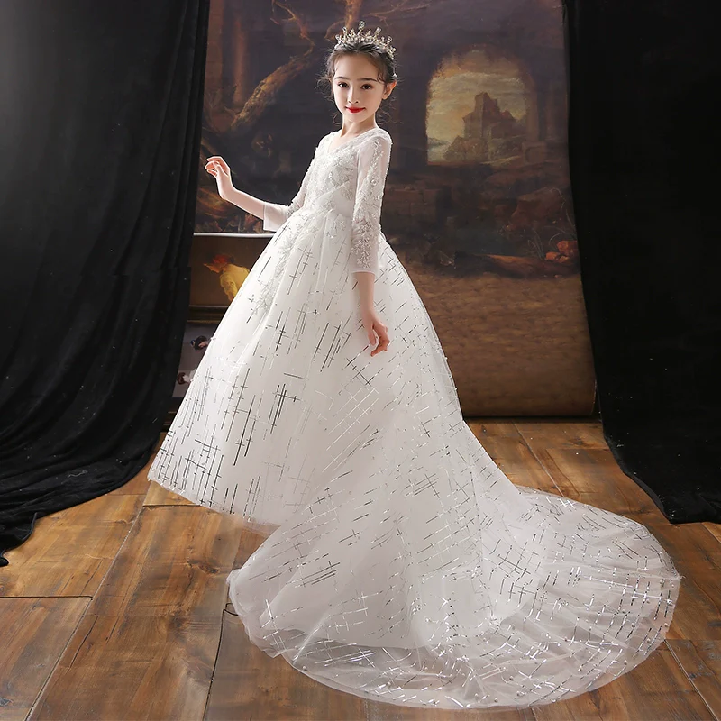 Elite Wedding Dress for Children: Princess Costume, Piano Performance - Image 5