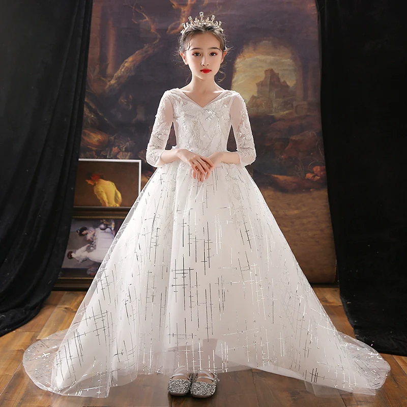 Elite Wedding Dress for Children: Princess Costume, Piano Performance - Image 6