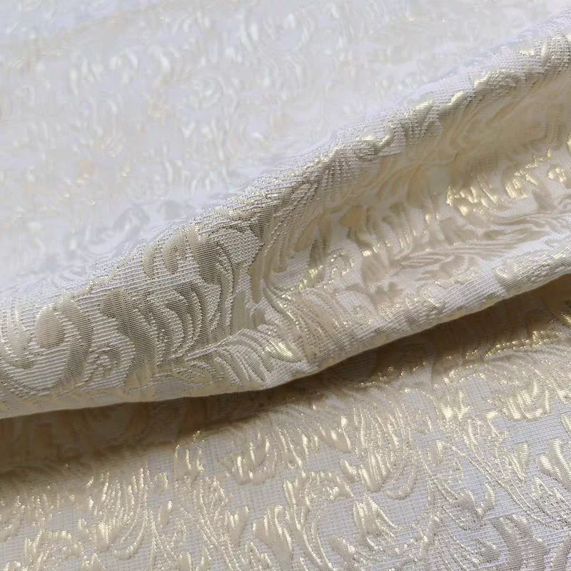 FAB-BROC-006 European and American high-end gold silk dark pattern jacquard suit fabric dress windbreaker brocade dress suit fabric DIY - Image 3
