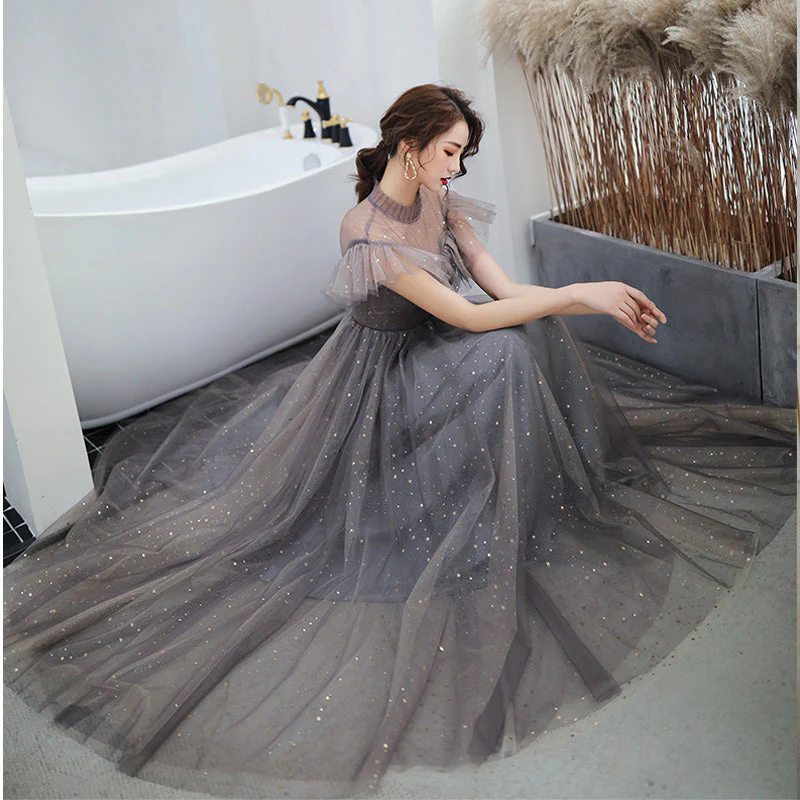 Evening Gowns Elegant High Neck Ruffles Robe De Soiree Plus Size Formal A-Line Floor-Length Women Party Dresses E779 - Image 3