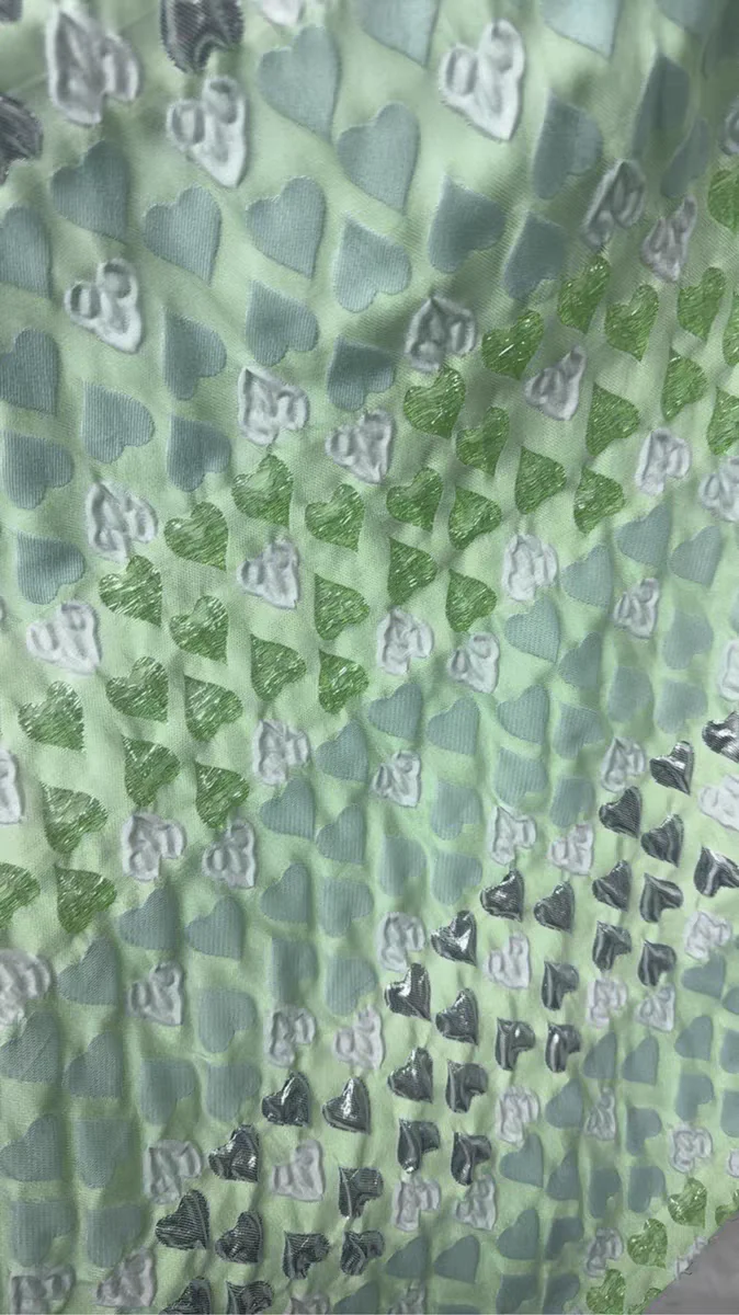 FAB-BROC-007 European and American fashion stamping love jacquard fabric stiff dress dress wedding dress fashion designer fabric