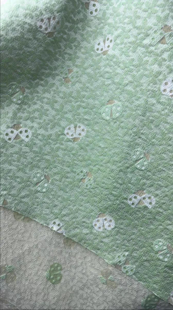 FAB-BROC-017 Spring and summer new green scarab beetle yarn-dyed jacquard fabric dress children's suit children's dress fashion cloth DIY - Image 2