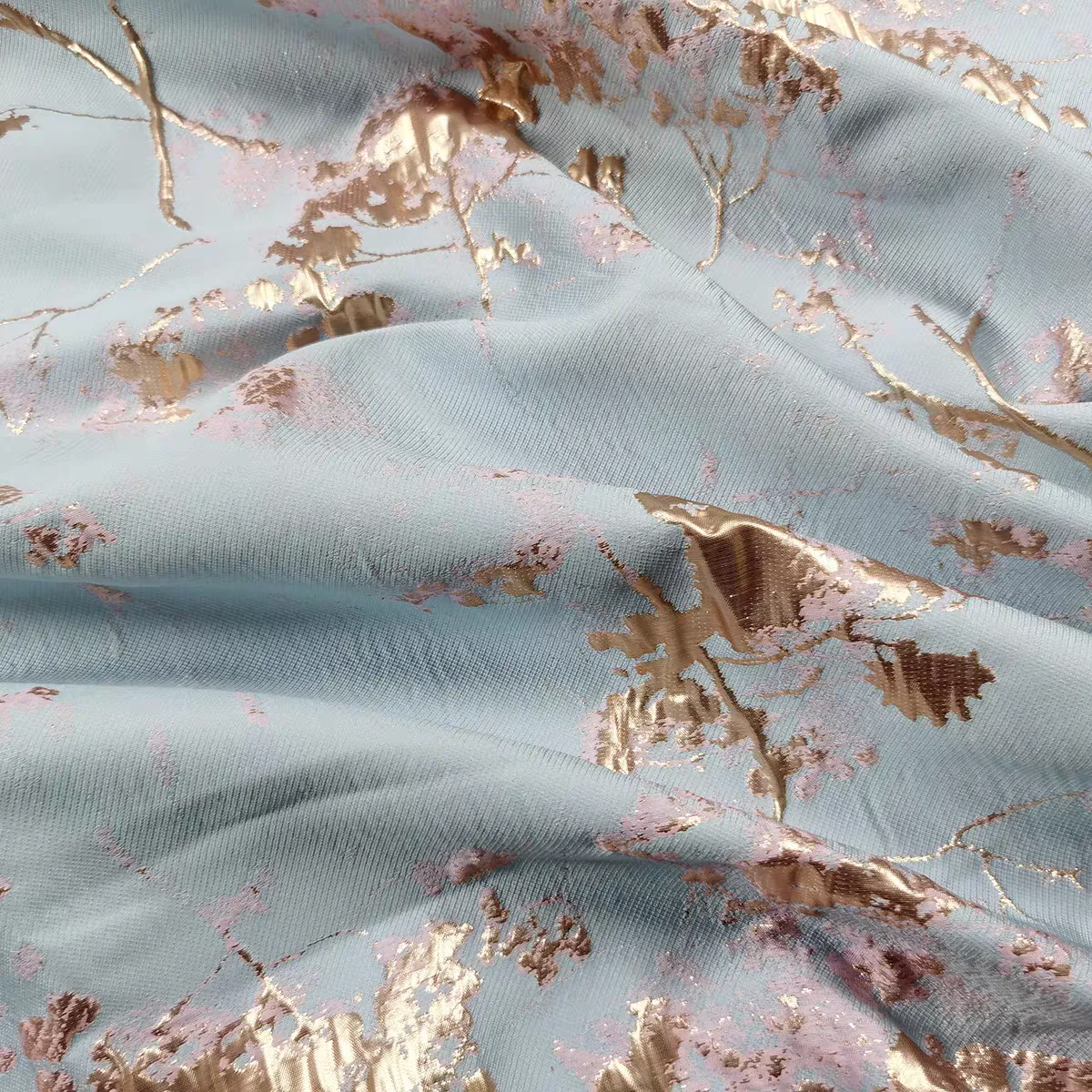 FAB-BROC-022 High-grade golden silk wax plum jacquard dress fabric summer dress brocade improved cheongsam Hanfu fabric - Image 4
