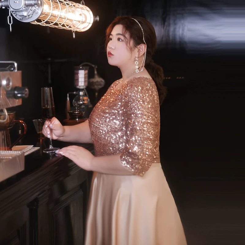 Gold Evening Dress for Women | Amehandmadesg - Image 2