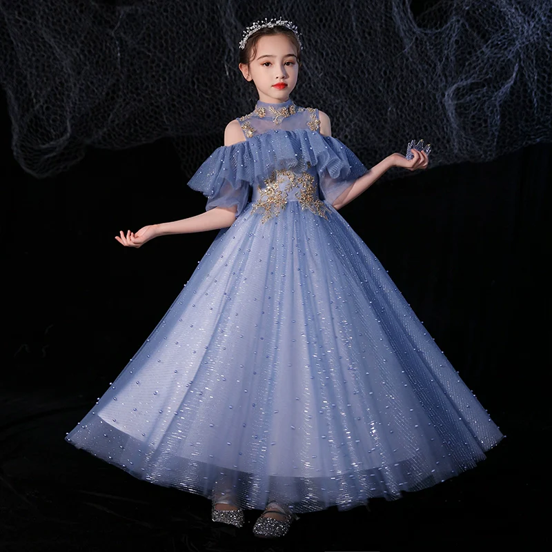 Kids' Elite Evening Dress: Princess Wedding & Piano Performance Costume - Image 3