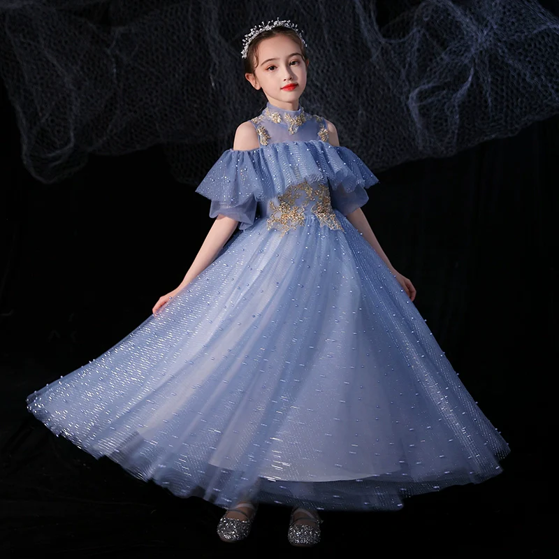 Kids' Elite Evening Dress: Princess Wedding & Piano Performance Costume - Image 4