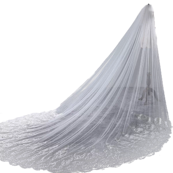 Korean Extra Long Stone Inlay Veil - Image 5