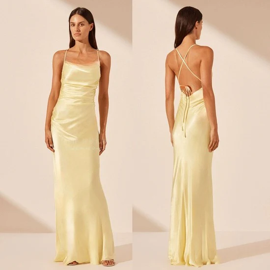 Ladies Elegant Satin Dress - Image 5