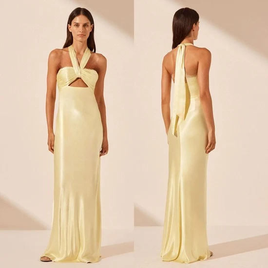Ladies Elegant Satin Dress - Image 7