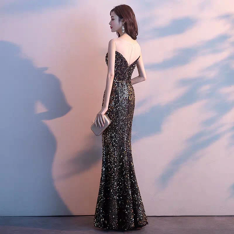 New Gas Field Queen Black Sexy Temperament Long Fishtail Host banquet annual meeting evening dress skirt female - Image 2