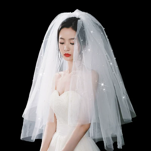 Pearl Hair Accessory Wedding Veil