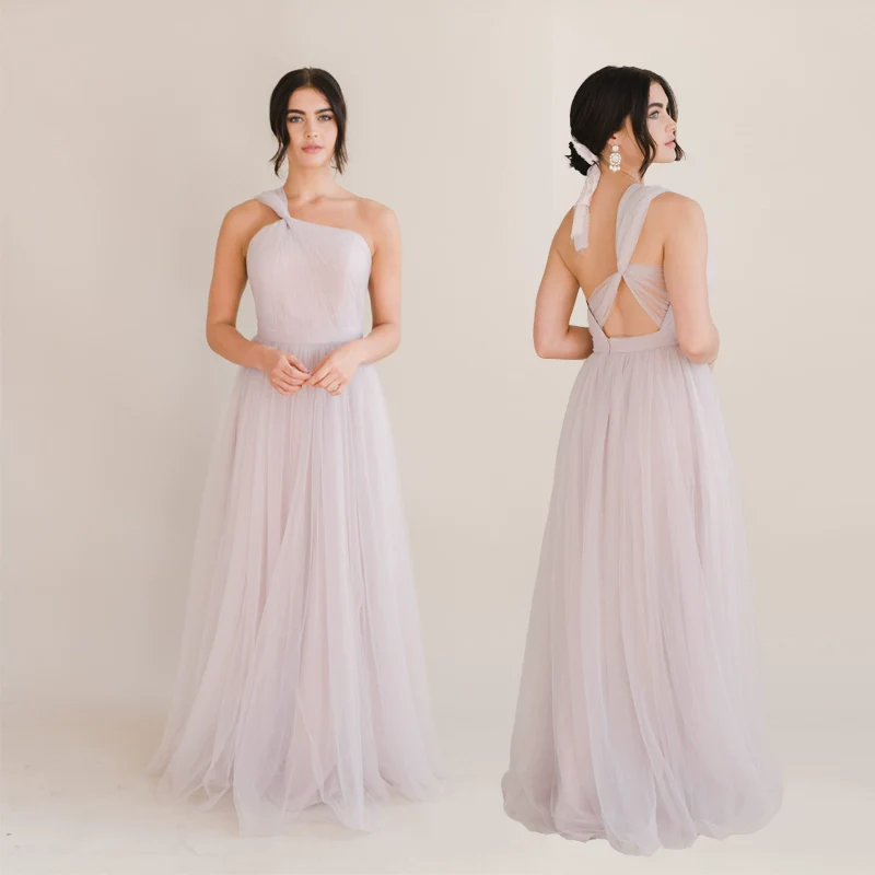 Pink Bridesmaid Mesh Dress - Image 4