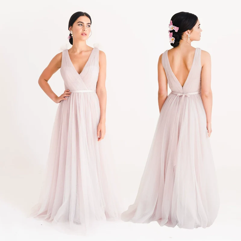 Pink Bridesmaid Mesh Dress - Image 7