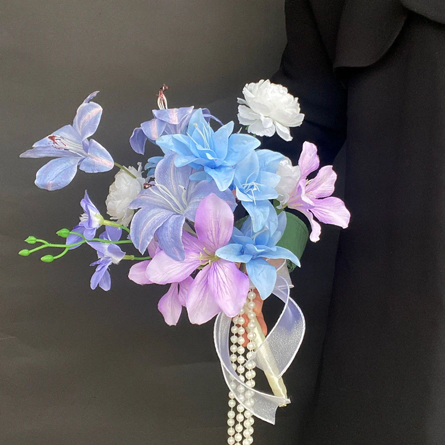 Premium Hand-held Artificial Flower Bouquet – 45×30 cm Color for Weddings - Image 4