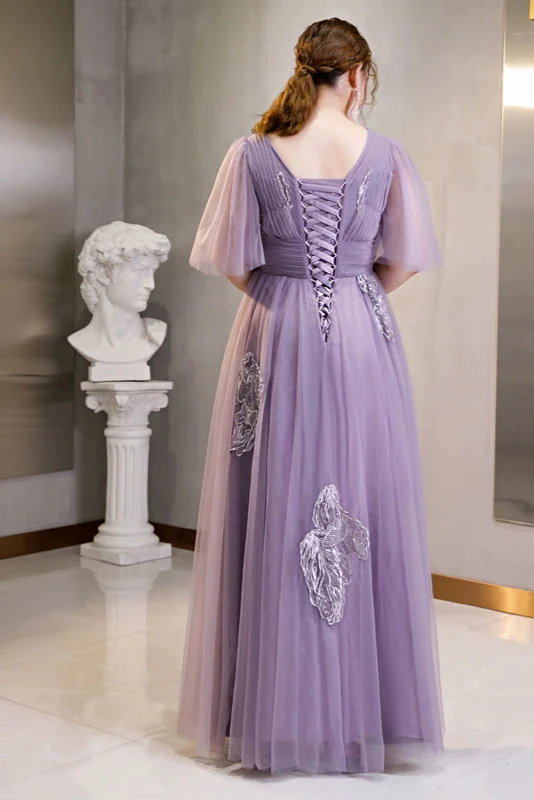 Purple Summer Evening Dress - Image 4