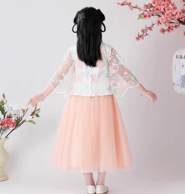 Traditional Chinese Hanfu Summer Dress for Children - Elegant Cultural Clothing - Image 5
