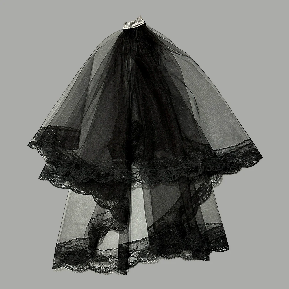 Wedding Black Lace Veil - Image 3