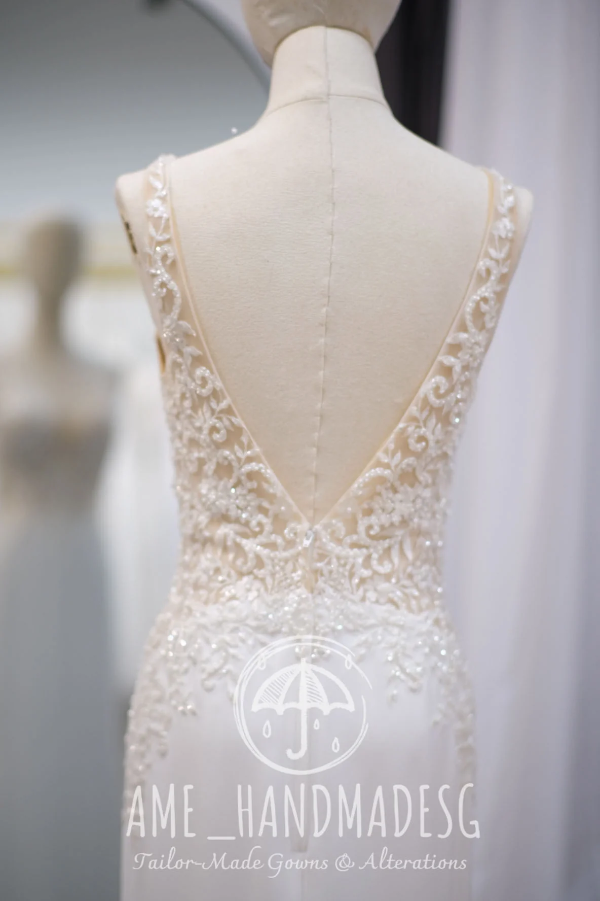 Half Applique Lace Beaded Wedding Gown | Ready-to-Wear - Image 3