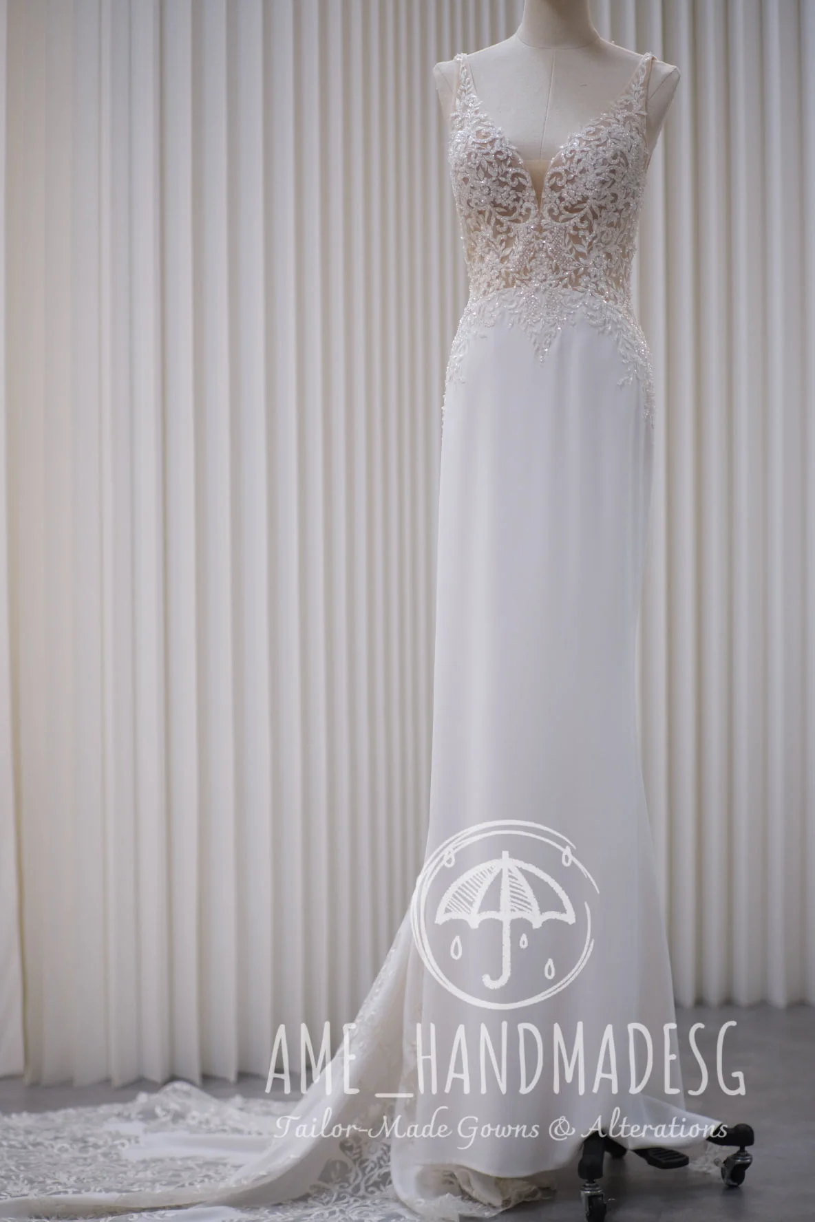 Half Applique Lace Beaded Wedding Gown | Ready-to-Wear - Image 9