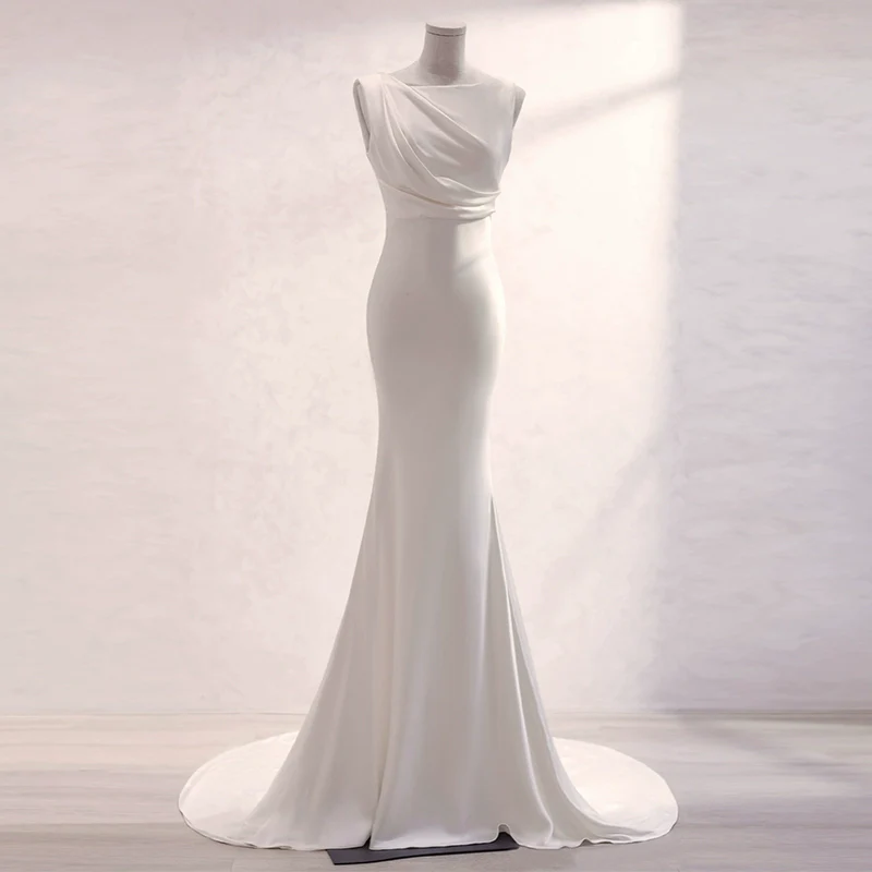 Wedding Dress White pleated design - Image 6