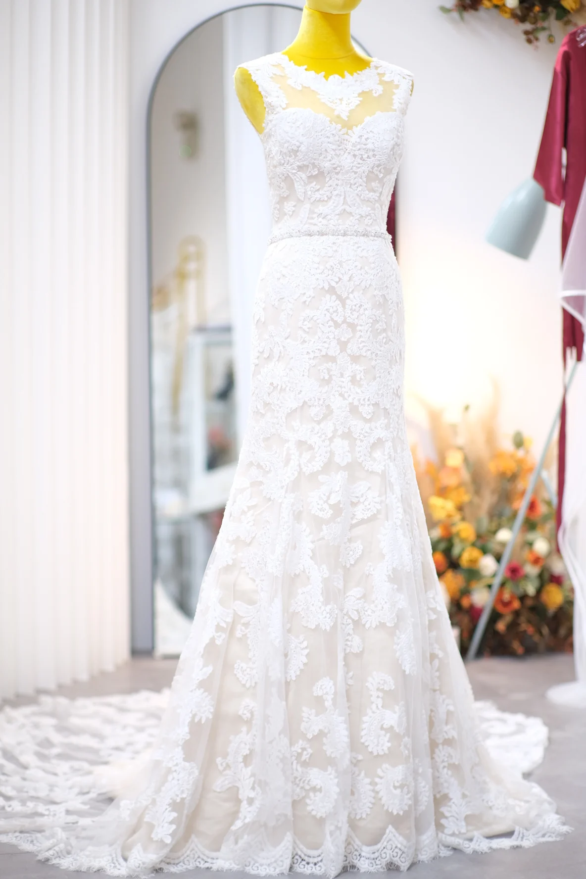 Lux Full Applique Lace Beaded Wedding Gown | Ready-to-Wear - Image 7